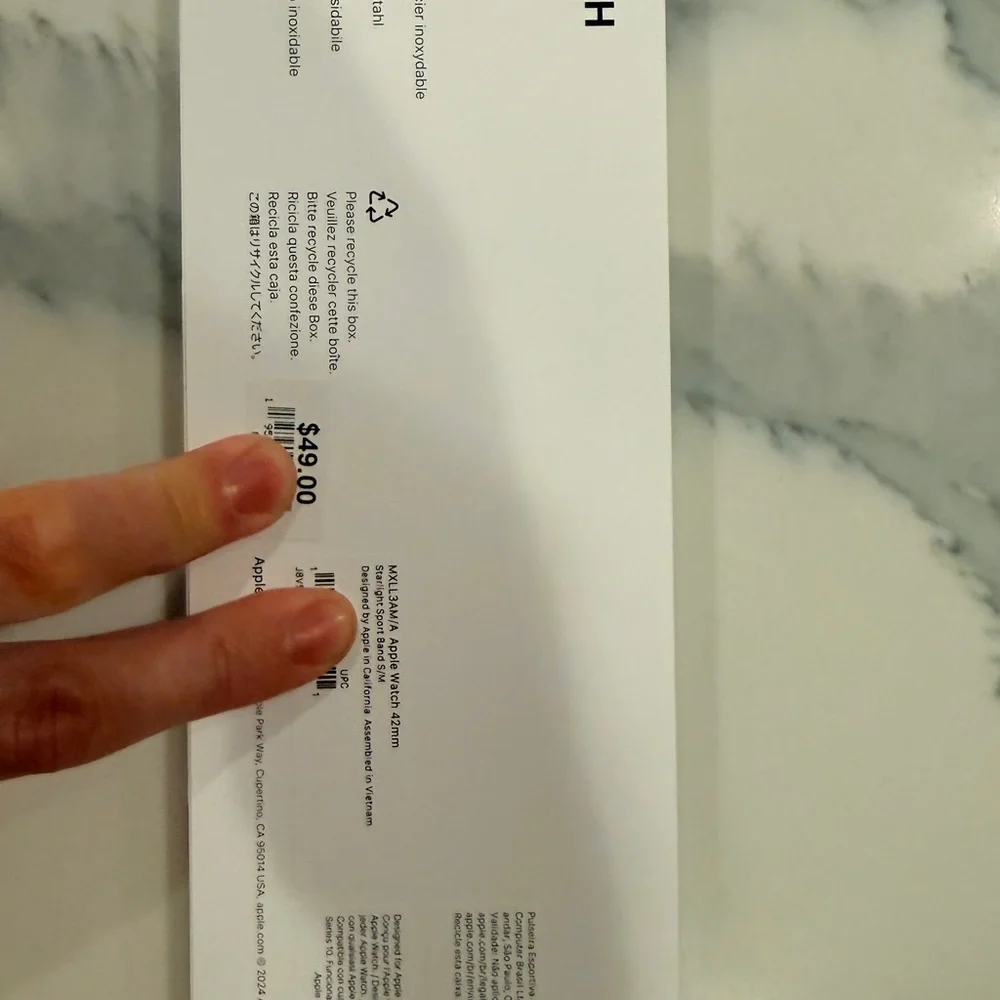 Apple Watch Sport Band Starlight 42mm S/M